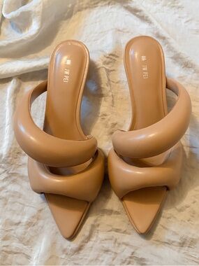 JW PEI Nude Tan Sara Mule Pointed Toe